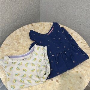 Mini Boden set Blue and White Polka Dot Dress and blouse Set